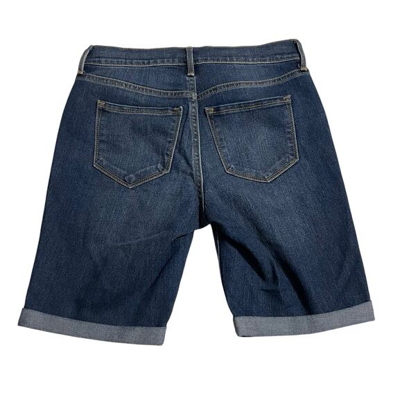 Old Navy Jean Shorts Womens Size 2 Bermuda Stretch Dark Wash Mid Rise Blue Denim - Picture 2 of 10